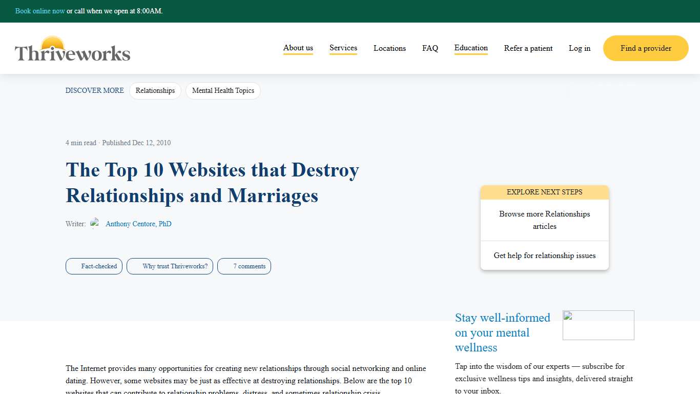 The Top 10 Websites That Destroy Relationships and Marriages