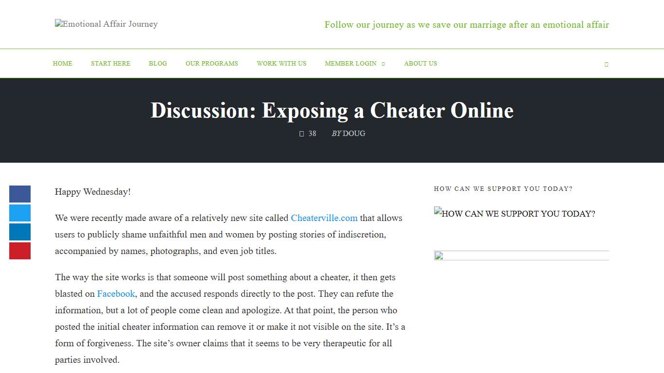 Discussion: Exposing a Cheater Online